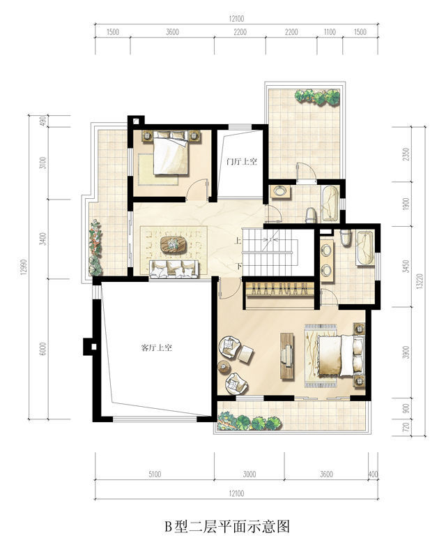 钢结构别墅（钢混房）RJ-GH309+三层-(12.5x14.25)带设计图(图3)