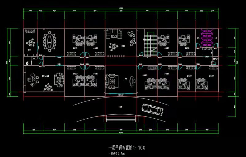 轻钢办公室平面图