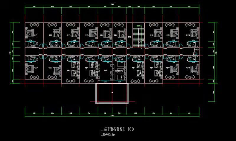 轻钢办公室二层平面图