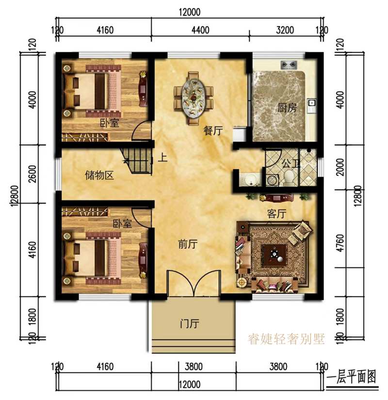 非常火的简欧风格二层小别墅(图5)