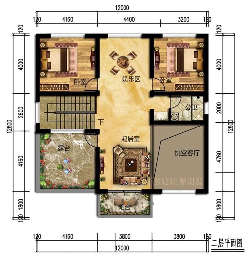 非常火的简欧风格二层小别墅(图6)