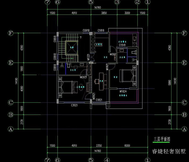 超现代时尚新农村三层半房屋设计图(图6)