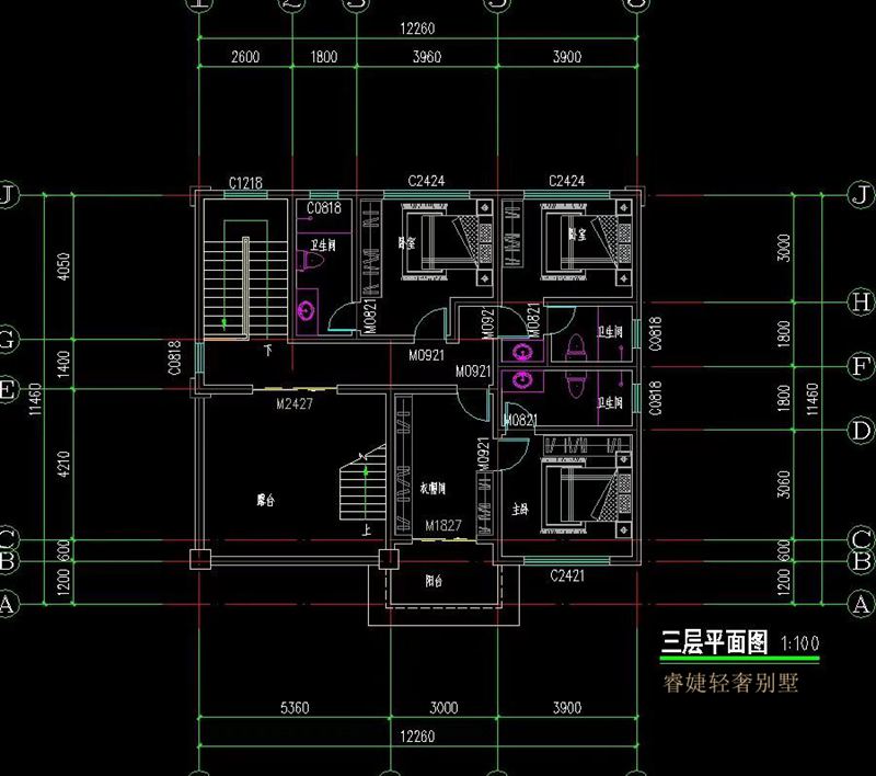 农村平屋顶三层现代风别墅户型图，百看不厌(图6)